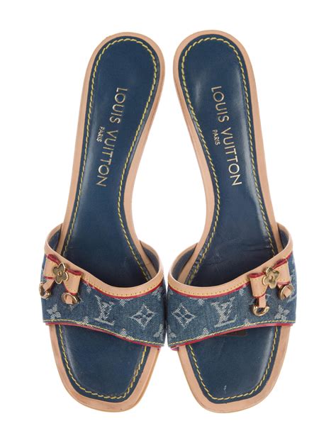 lv sludes|louis vuitton denim slides.